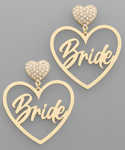 Bride Heart Stud Earrings