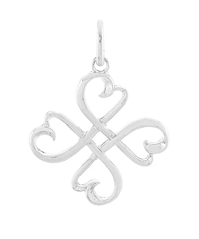 Infinity Heart Drop Pendant Silver