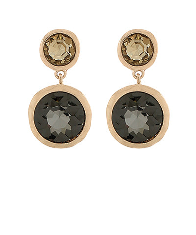 Golden Glam Black/Gold Drop Earrings Crystal