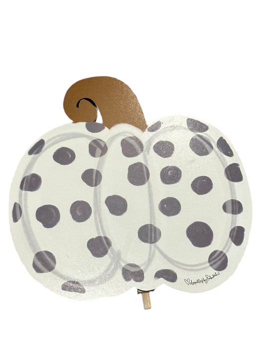 Pumpkin Gold/Grey Polka Dots Topper