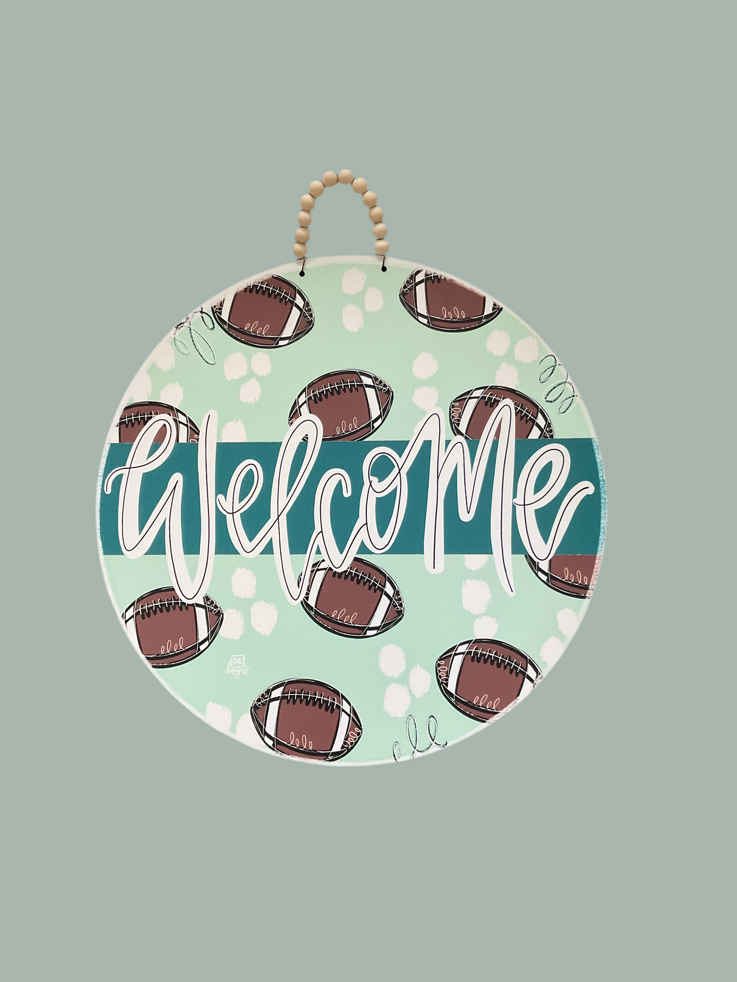 Teal Round Door Hanger
