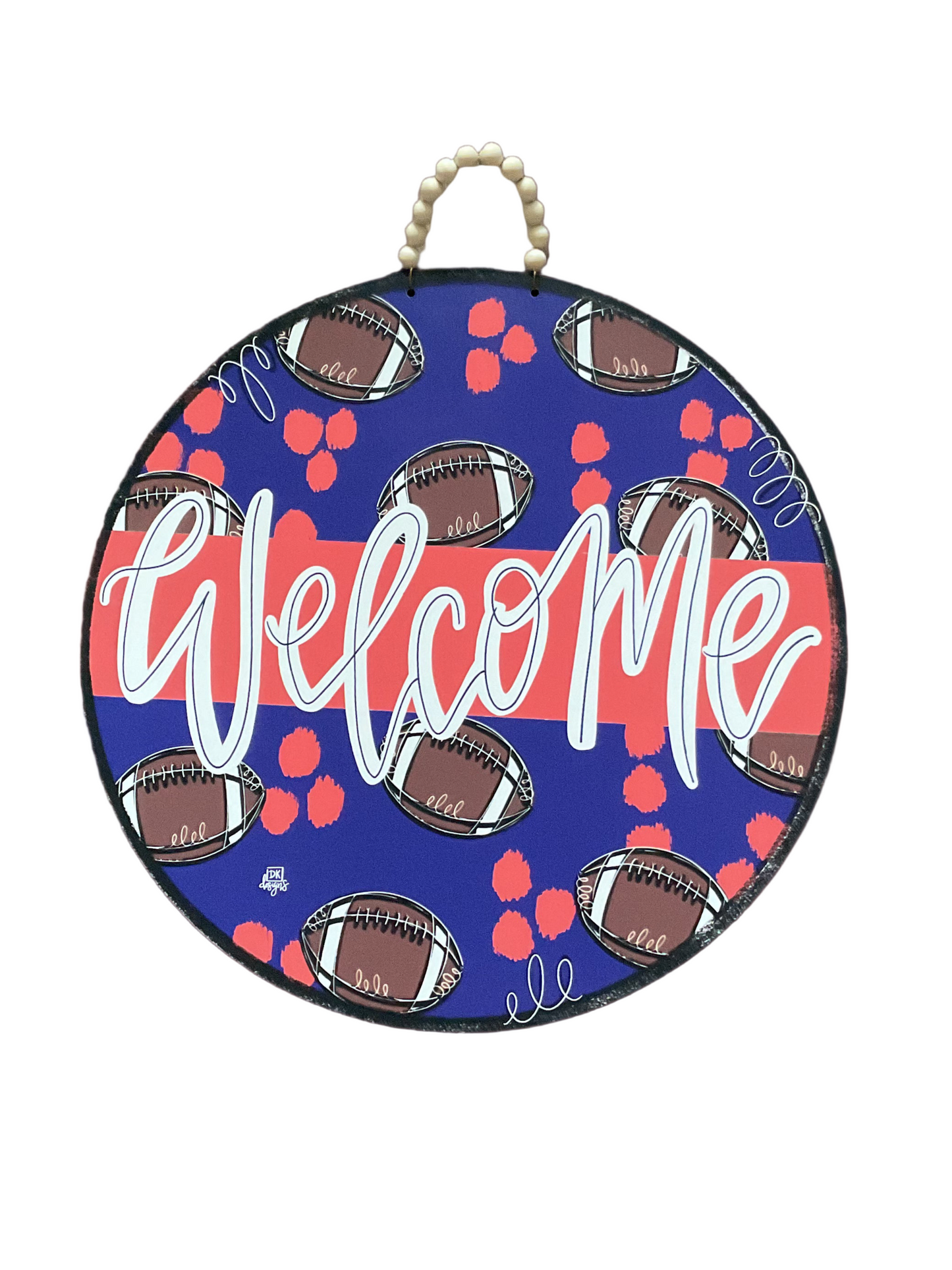 Orange and Purple Round Door Hanger