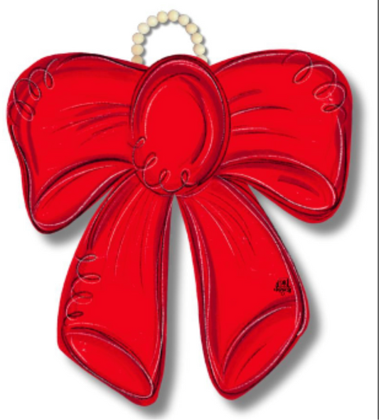 Red Bow Door Hanger