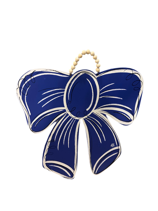 Royal Blue Bow Door Hanger
