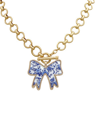 Chinoiserie Bow Gold Necklace
