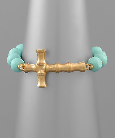 Shoreline Cross Beaded Bracelet