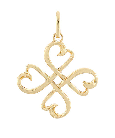 Infinity Heart Drop Pendant Gold
