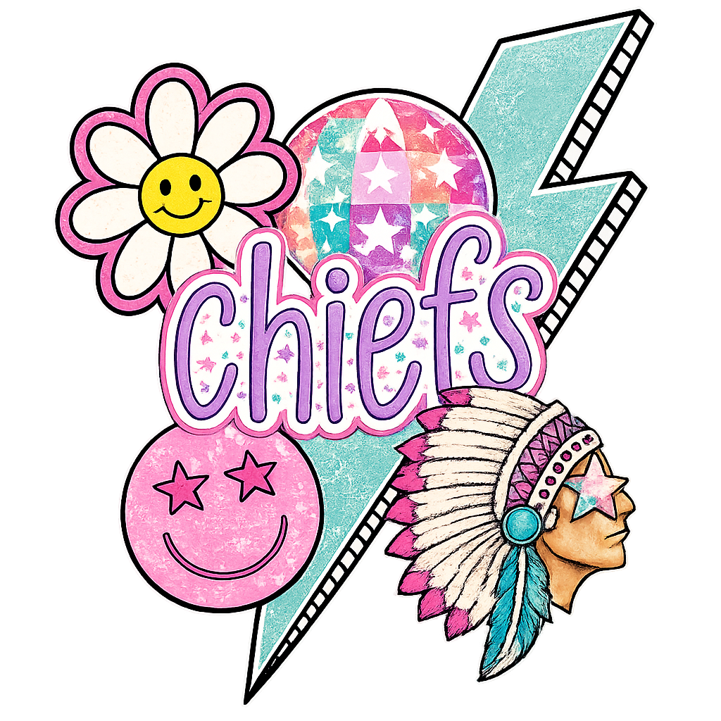 Chiefs Pastel Retro Lightning Bolt