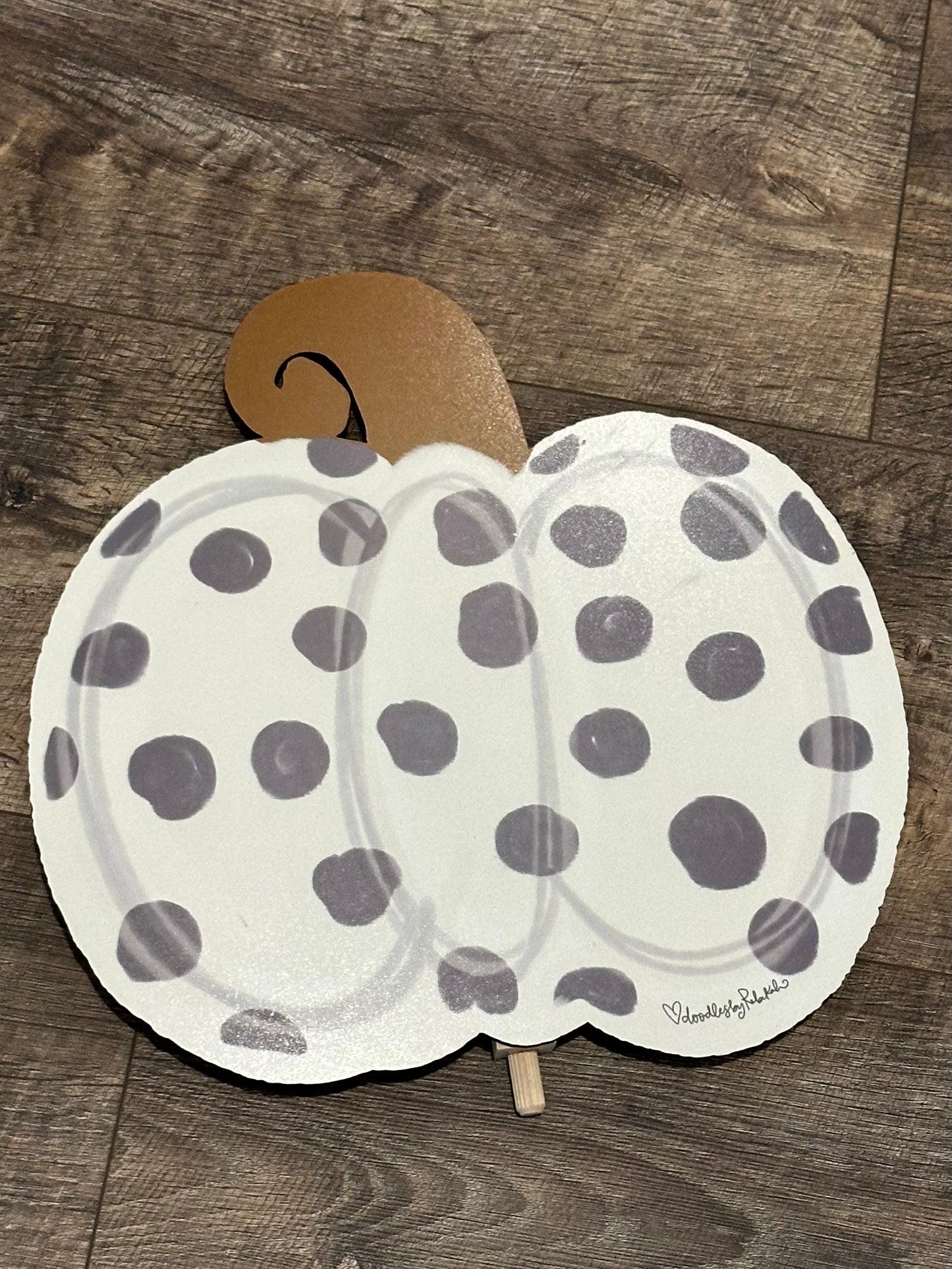 Pumpkin Gold/Grey Polka Dots Topper