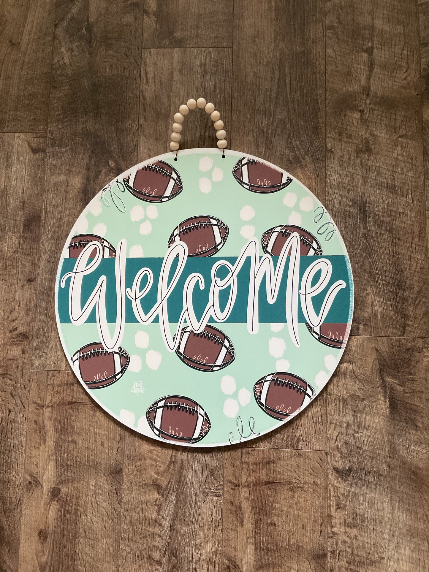 Teal Round Door Hanger
