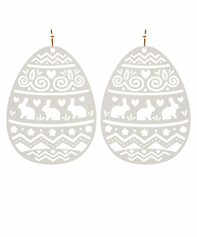 Easter Egg Earrings White