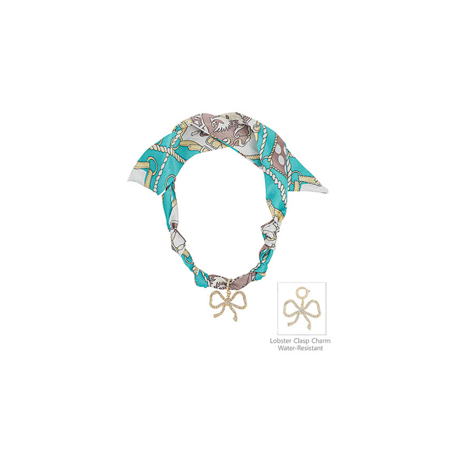 Bow Teal Scarf Necklace