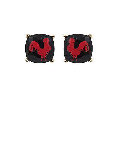 Gamecock Rooster Chicken Stud Earrings