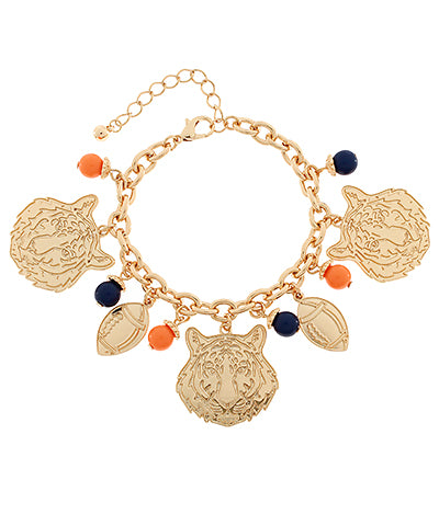 Tigers Orange Purple Gold Bracelet