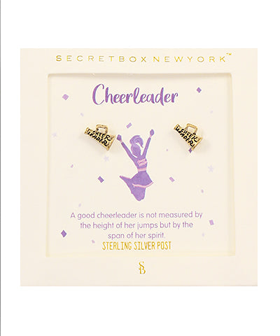 Cheerleader Megaphone Earrings Gold