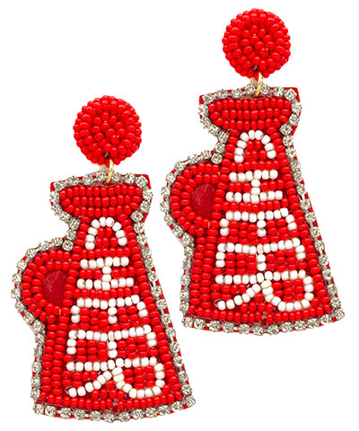 Cheer Megaphone Earrings Red