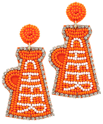Cheer Megaphone Earrings Orange