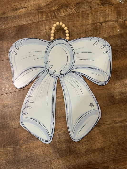 Baby Blue Bow Door Hanger
