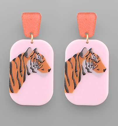 Pink Tiger Earrings