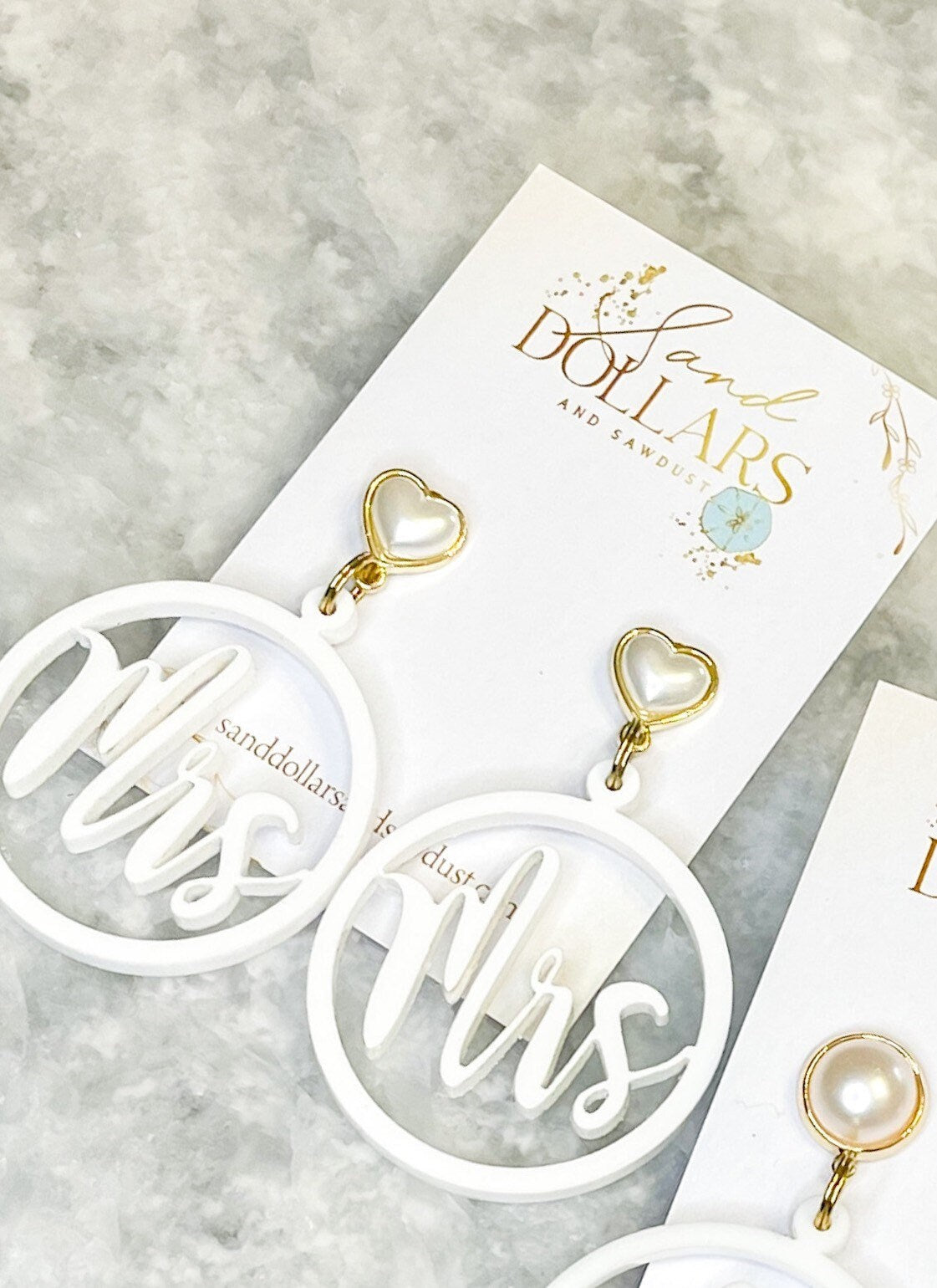 Mrs. Bride White Pearl Earrings