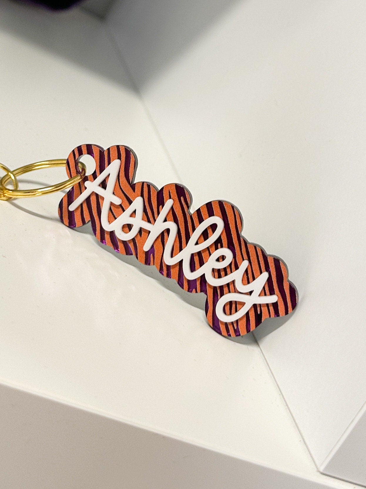 Custom Name Acrylic Keychains - Personalized Bag Tag or Key Ring