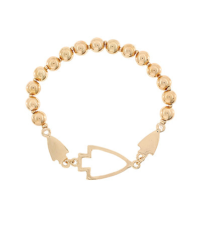 Arrowhead Ball Bead Bracelet - Gold