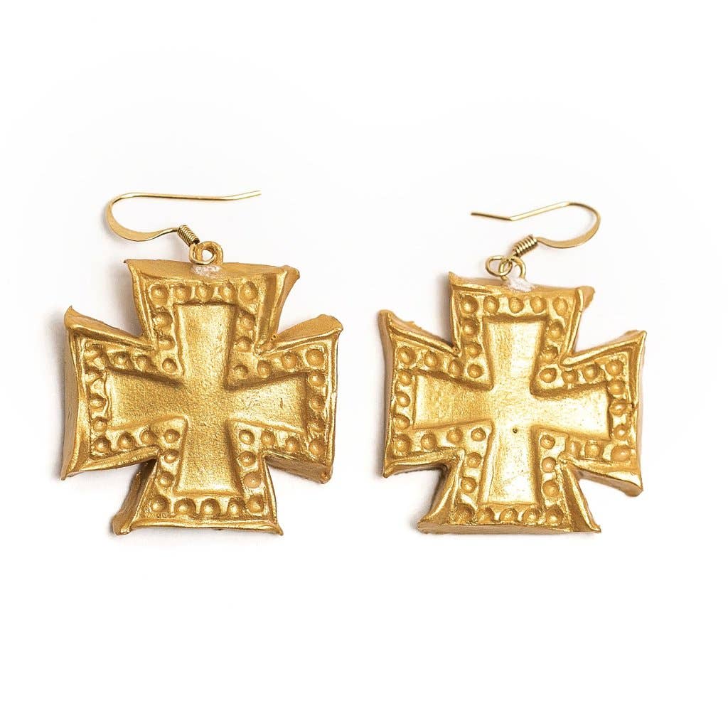 Elizabeth Cross Dangles Earrings