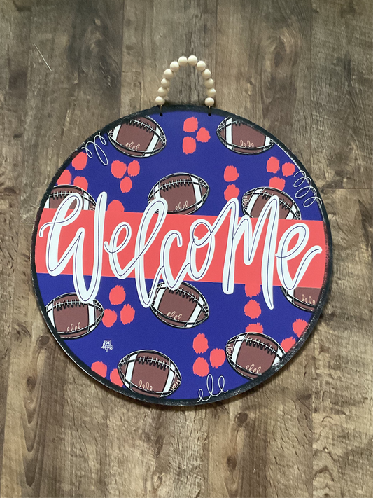 Orange and Purple Round Door Hanger