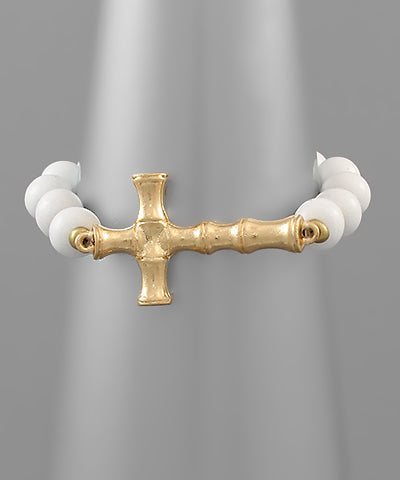 Shoreline Cross Beaded Bracelet