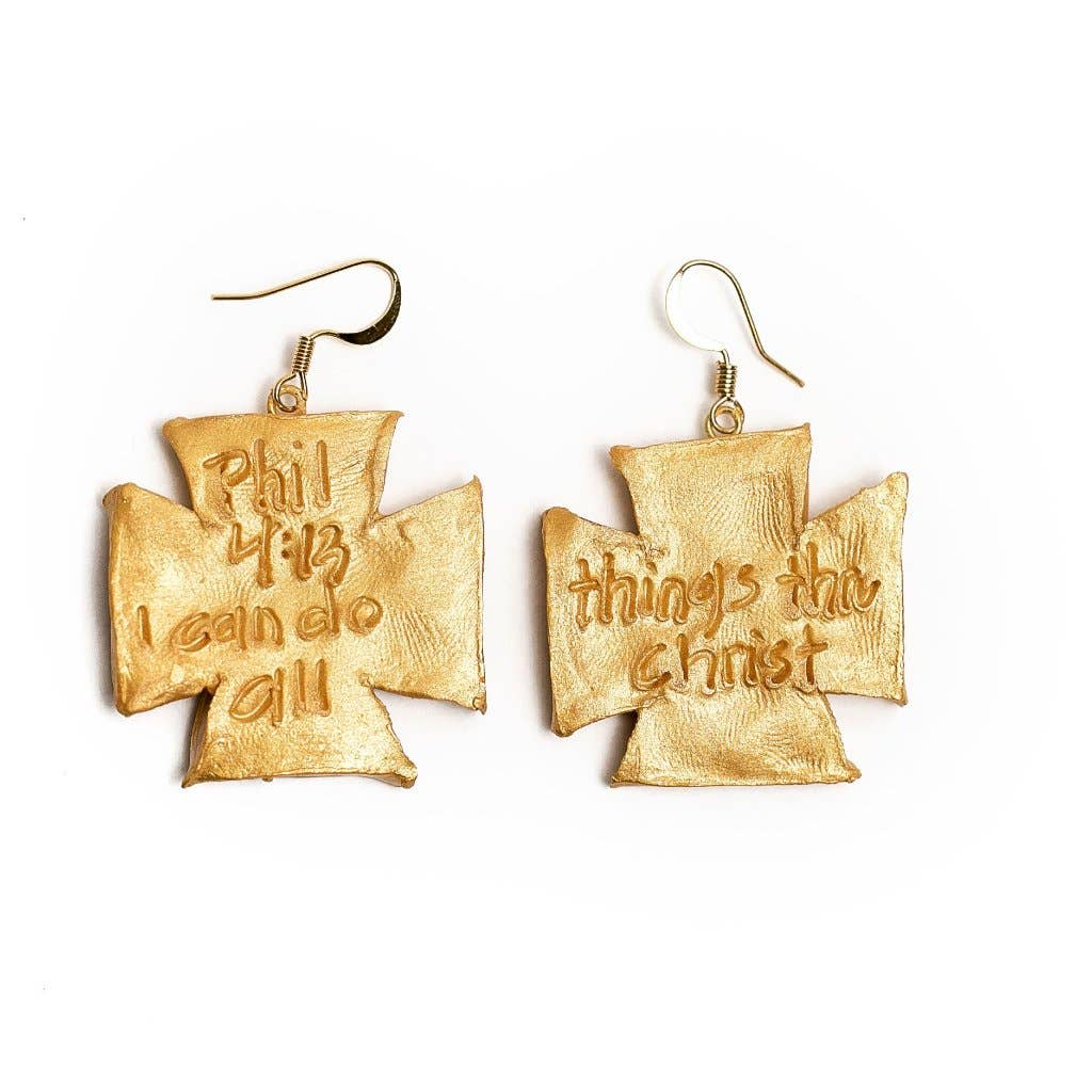 Elizabeth Cross Dangles Earrings