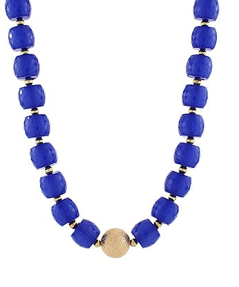 Royal/Gold Chunky Bead Necklace