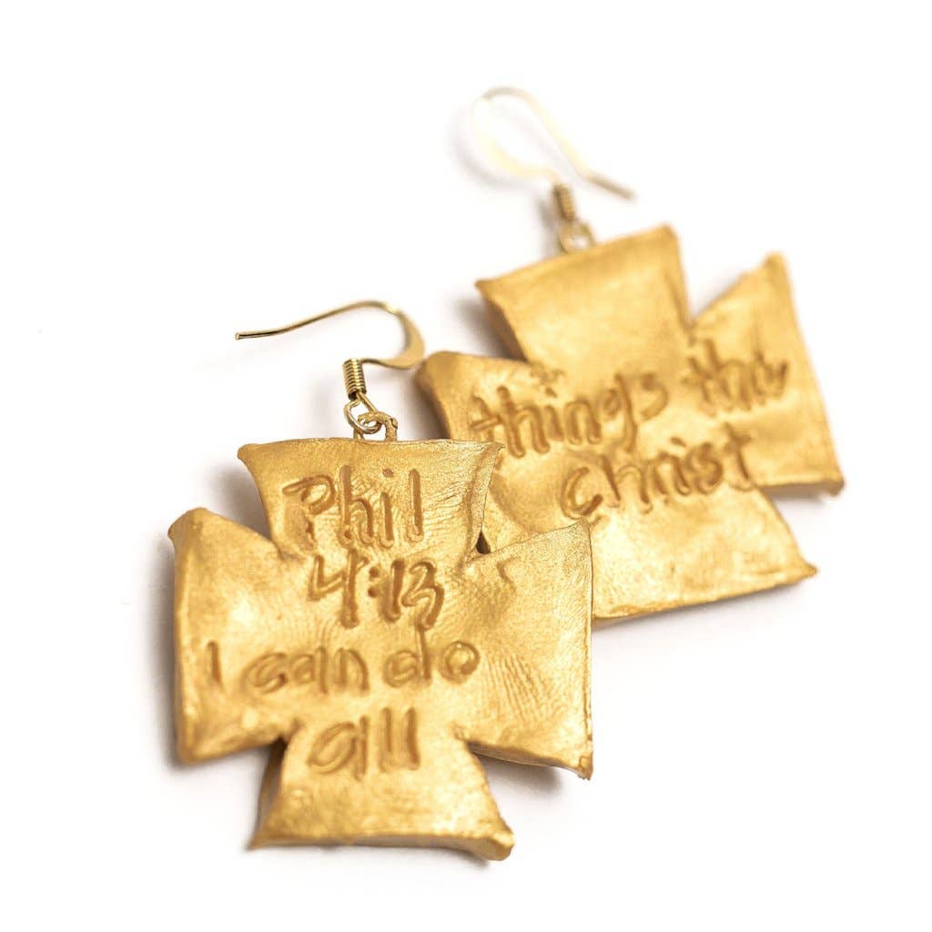 Elizabeth Cross Dangles Earrings