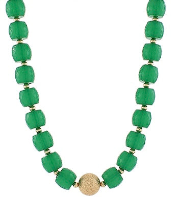 Green/Gold Chunky Bead Necklace