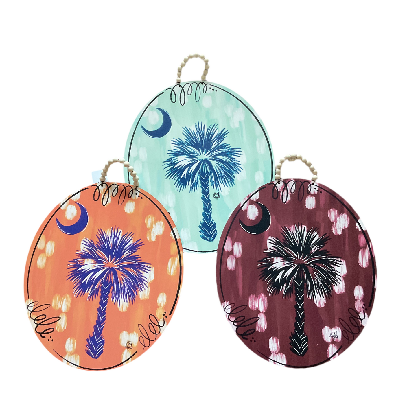 Teal Palm Tree Door Hanger