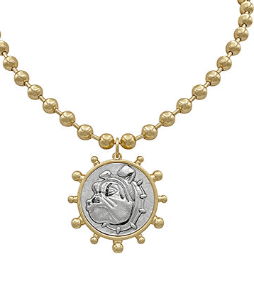 Bulldog Coin Gold/Silver Necklace