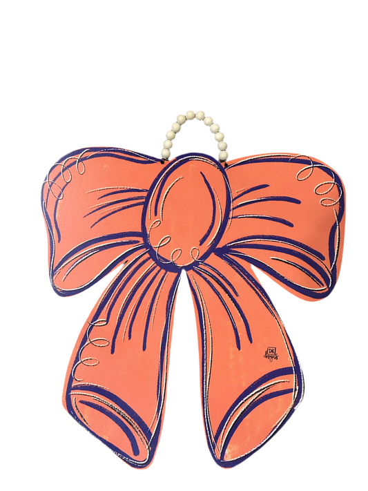 Orange Purple Bow Door Hanger