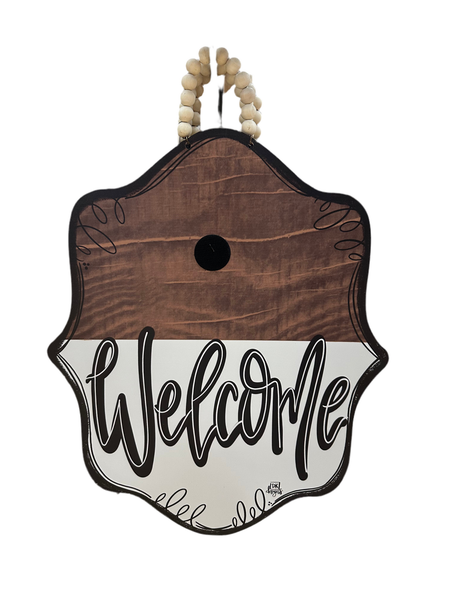 Welcome Brown/White Door Hanger
