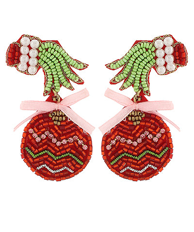 Mean and Green - Red Earrings