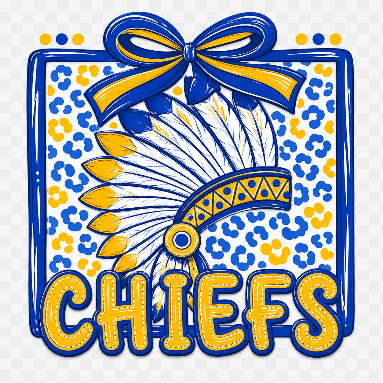 Chiefs Cheetah Square with Bow