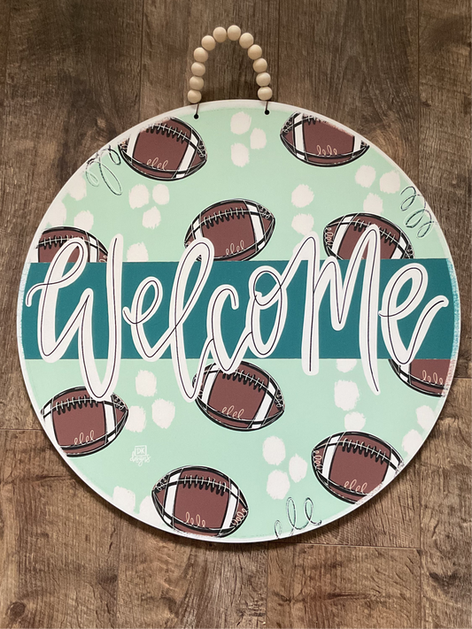 Teal Round Door Hanger