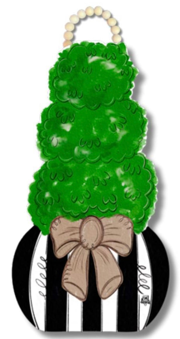 Mocha Topiary Door Hanger