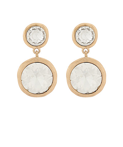 Golden Glam Drop Earrings Crystal