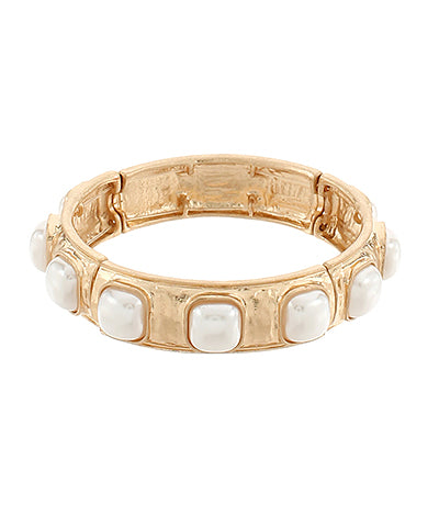 Pearl Square Stone Station Bracelet