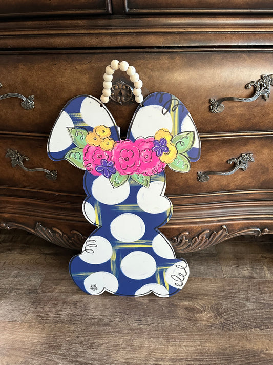 Navy Bunny Door Decor