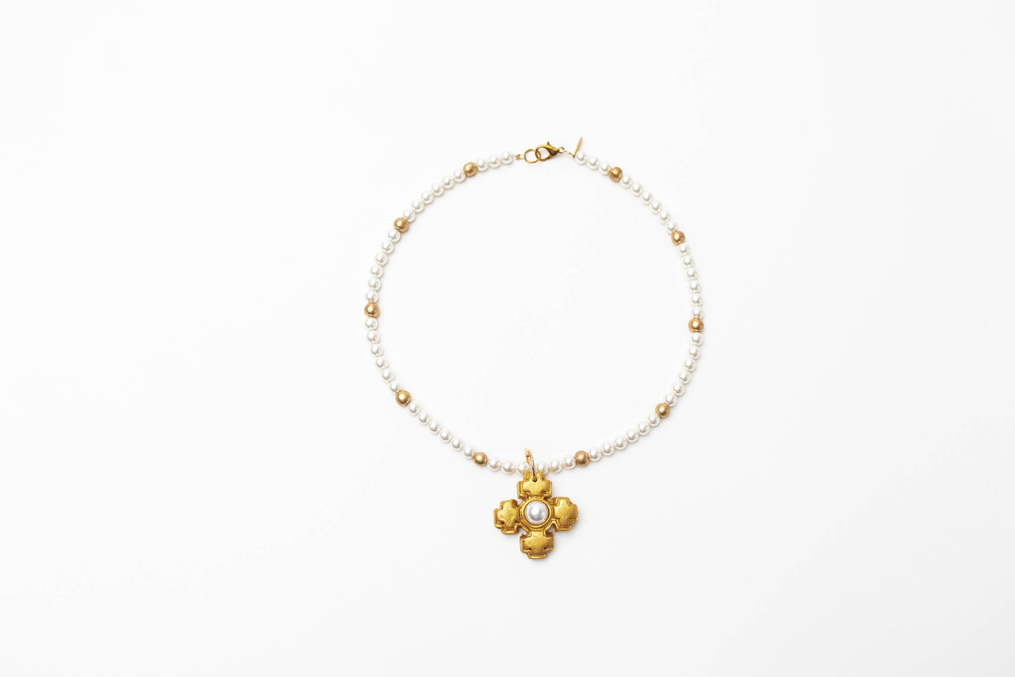 18" Pearls with Small Becky Pearl Cross