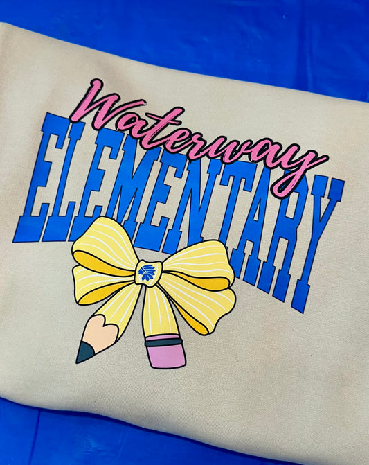 Waterway Elementary Sand Gildan Crewneck Sweatshirt