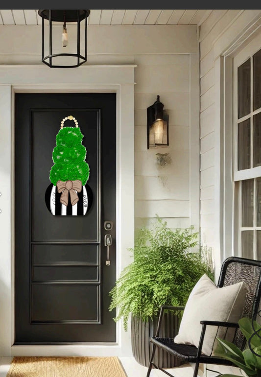 Mocha Topiary Door Hanger