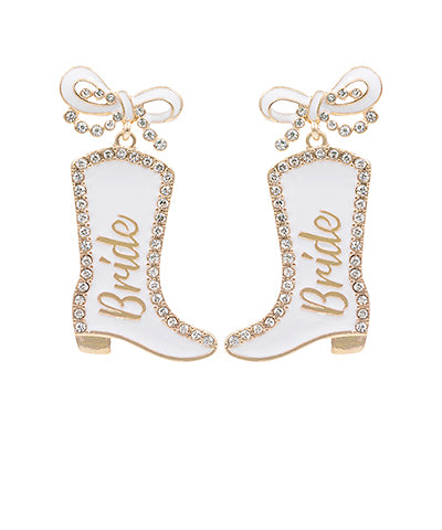 Bride Bows and Boots Earrings