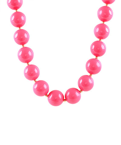 Hot Pink Ball Necklace