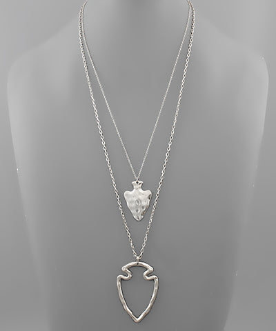 Arrowhead Double Silver Necklace